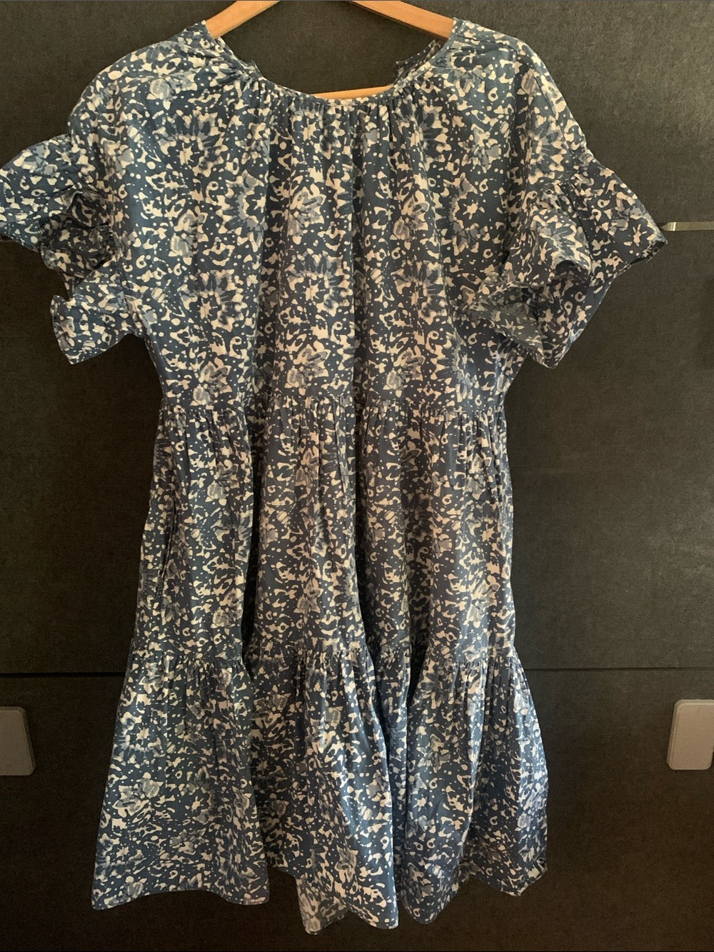 Ulla Johnson Blue and White Abstract Print Dress